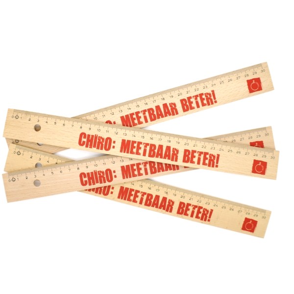 Wooden ruler 30 cm with steel side